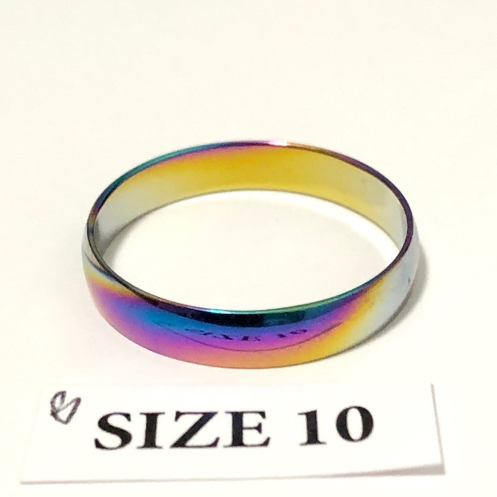 Men’s / Women’s Rainbow Tone Ring, Size 10